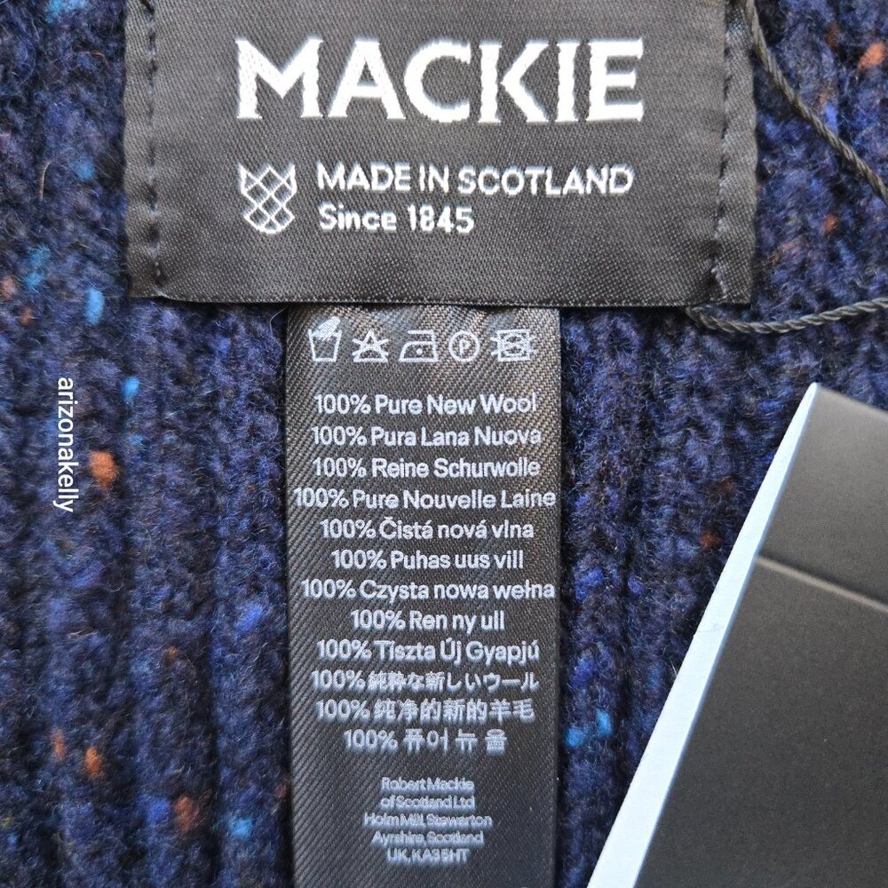 NWT Mackie Wool Scarf Ribbed Flecked Speckled Donegal Scotland - Picture 5 of 15